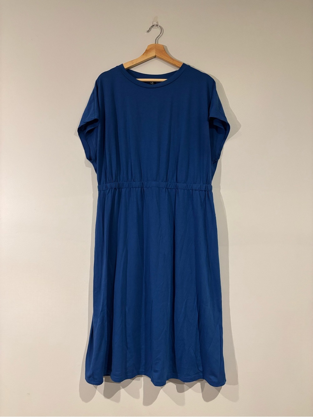 SHEIN Royal Blue Short Sleeve Jersey Midi Dress